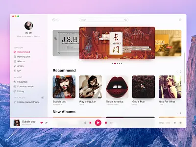 Music Client app music sketch ui