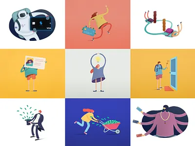 Space App Characters app character character design digital painting illustration mobile app space