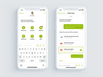 Novo Banco: Chatbot support ai app artificial intelligence bank chatbot finance ios 11 money support ui ux