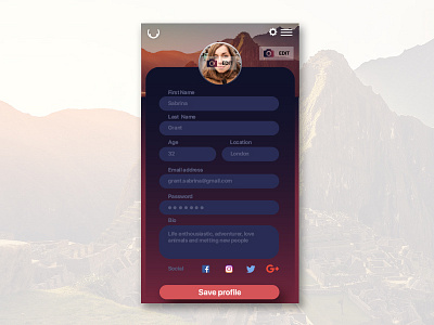Wild - Profile settings 007 daily ui