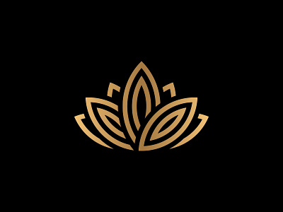 Lotus flower geometric glow gold icon lines logo lotus thick