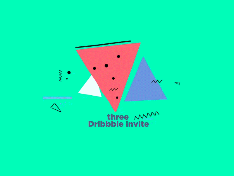 3x Dribbble invites 2d animation ae after effects animated gifs dribbbleinvites fpgraphic francesca pulvirenti gif invites loop motion graphics