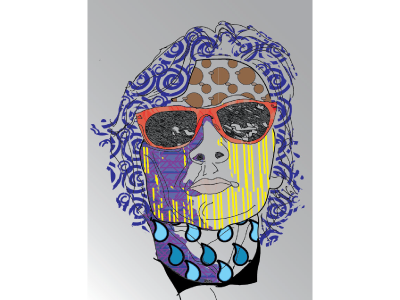 Self portrait with a deeper meaning 2d abstract colorful deeper meaning face pattern self portrait sunglasses vibrant