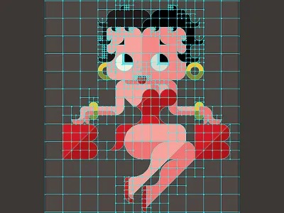 Grid design Betty Boop elements geometric geometry grid line minimal vip
