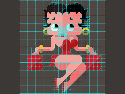 Grid design Betty Boop elements geometric geometry grid line minimal vip