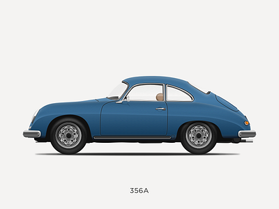 Porsche 356 A Illustration 356 car classic car design icon illustration porsche porsche 356 sketch sketchapp vector vintage