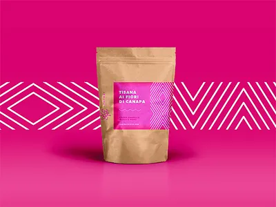 Tisana Packaging 1/3 andrea bag cannabis design illustrator leaf packaging paper project vaduva way