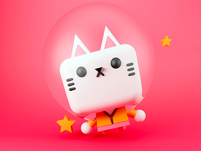 Space Cat 3d animation cat cinema4d