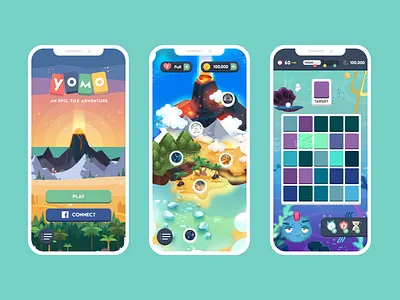 Tile Puzzle Game UI app design game illustration interaction interface mobile puzzle ui ux visual