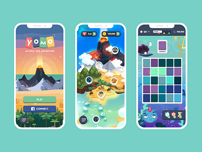 Tile Puzzle Game UI app design game illustration interaction interface mobile puzzle ui ux visual