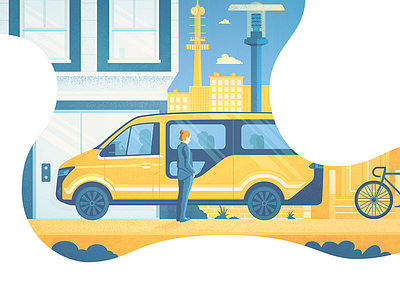 Autostadt Journal Details car city editorial illustration