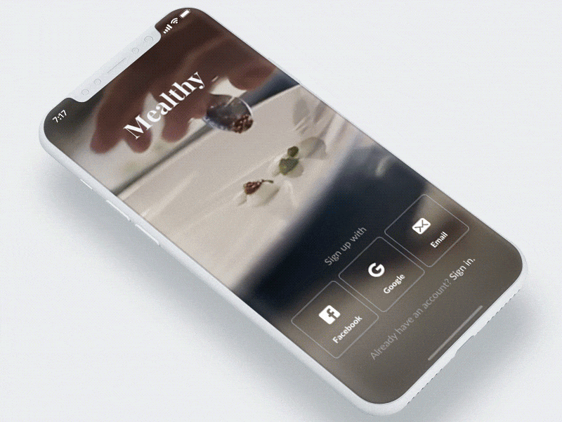 Login interaction ae animation entry food healthy in interaction login sign ui up ux