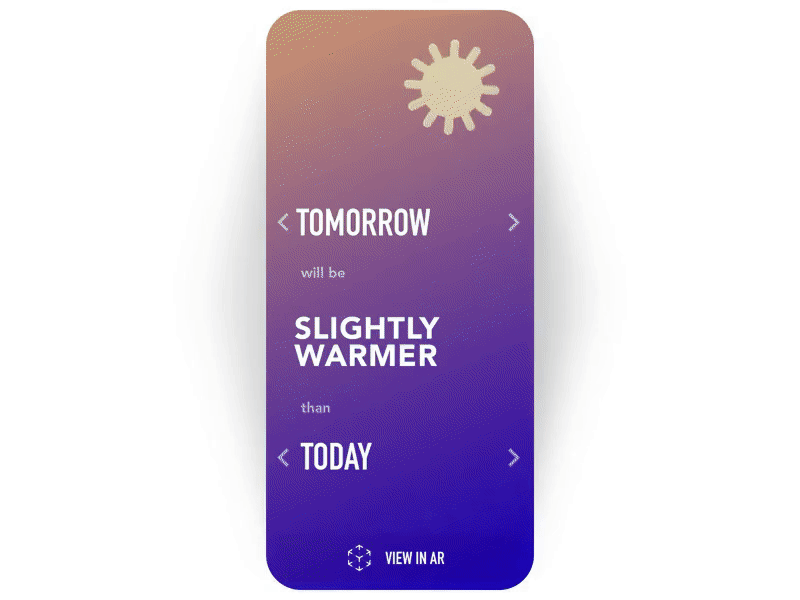 Relative Weather AR App / UI view ar augmented minimal simple sun ui ux weather