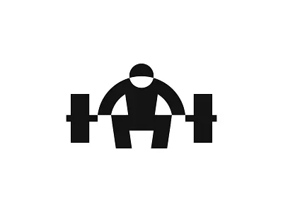 Weightlifter Version 1 logo mark negative space symbol weightlifter