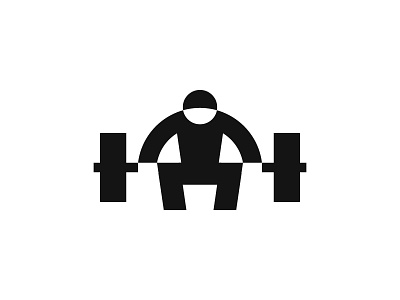 Weightlifter Version 1 logo mark negative space symbol weightlifter