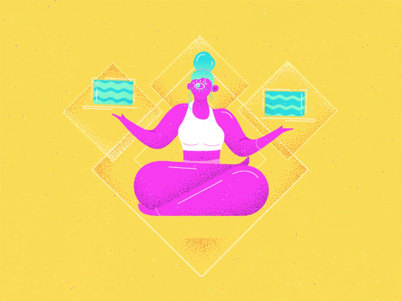 Refurbished or nah? character design computer girl macbook meditation refurbished spiritual third eye yoga