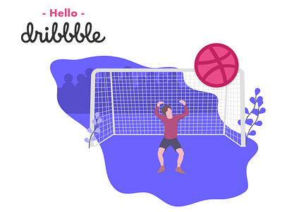 Hello, Dribbble! debut dribbble first shot football hello