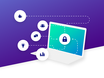 Angled MB - Security apple gradient icon illustration macbook