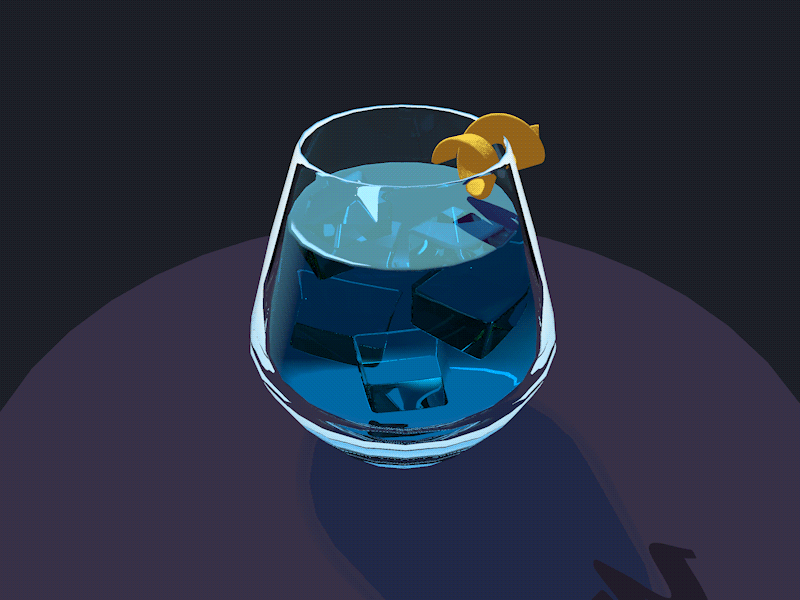 Blue Lagoon 3d 3dfordesigners animation blue lagoon c4d c4dfordesigners cinema 4d cocktail form gif lemon twist motion