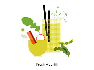 Food illustration set // Fresh Aperitif aperitif carrot cocktail edamame flat food happy hour japan pattern red beet