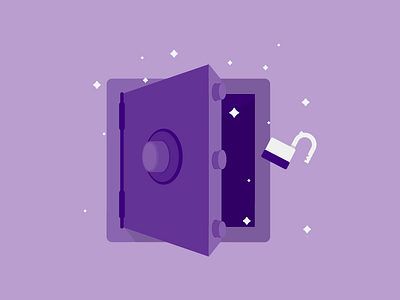 Safe icon illustration lock sparkle