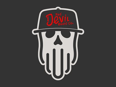 Red Devil Beard Co. Sticker beard devil flat brim red skull sticker