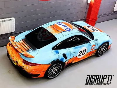 Gulf Porsche 911 Vehicle Wrap 911 art automotive car illustration japan motorcycle porsche tokyo vector vehicle wrap