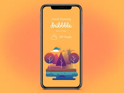 Good morning Dribbble app debut dribbble ui weather
