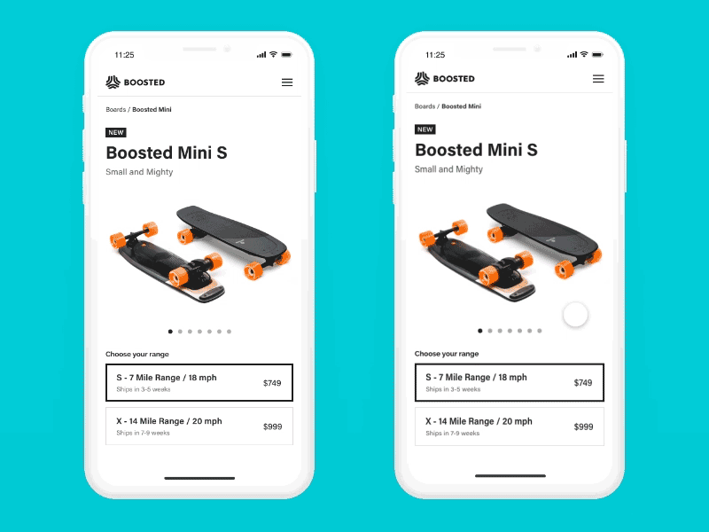 Boosted Mini S/X boosted boosted mini ecommerce iphonex mini s mini x mobile store ui ux web