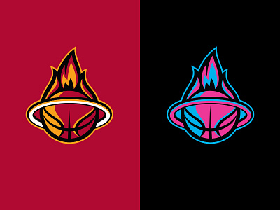 Miami Heat v2 basketball branding flame heat logo miami nba south beach sports white hot