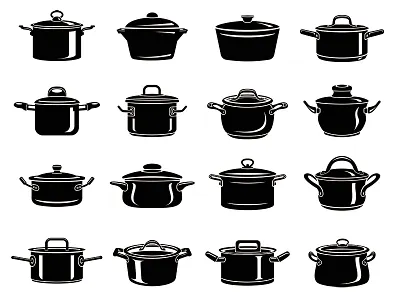 Saucepan icosn set cook dishes frying icosn pot saucepan set