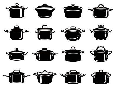 Saucepan icosn set cook dishes frying icosn pot saucepan set