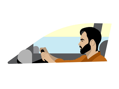 Driver beard car driver roud sea