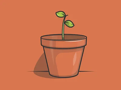 Late bloomer dribbble flat flower green grow icon illustration plant pot shot sun vector