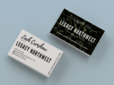 Business Card Design bellingham business business card local business pnw sans serif trees