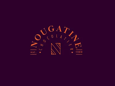Nougatine arc chocolate logo minimal vintage