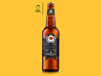 O'Brique Whiskey Ale beer brand brewing concept design fun illustration inspiration logo pixel veterans