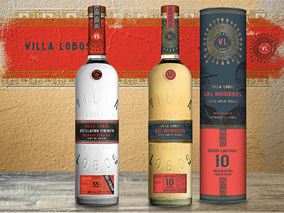 Villa Lobos Tequila bottle brand identity illustration logo packaging design spirits