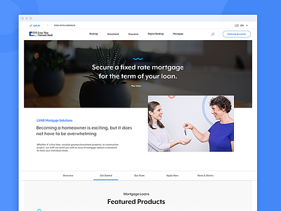 Mortgage Loans Page banking blue business financial quicklinks texas ui ux website design