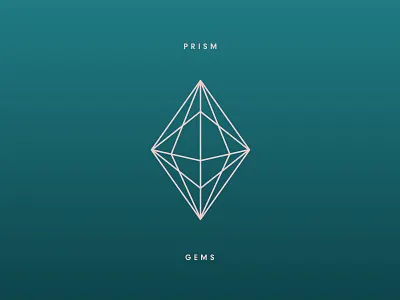 Prism Gems Logo brand gems geometric geometry identity illustration logo prism typography