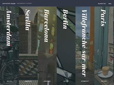 journal du voyage design journal side project travel ui website