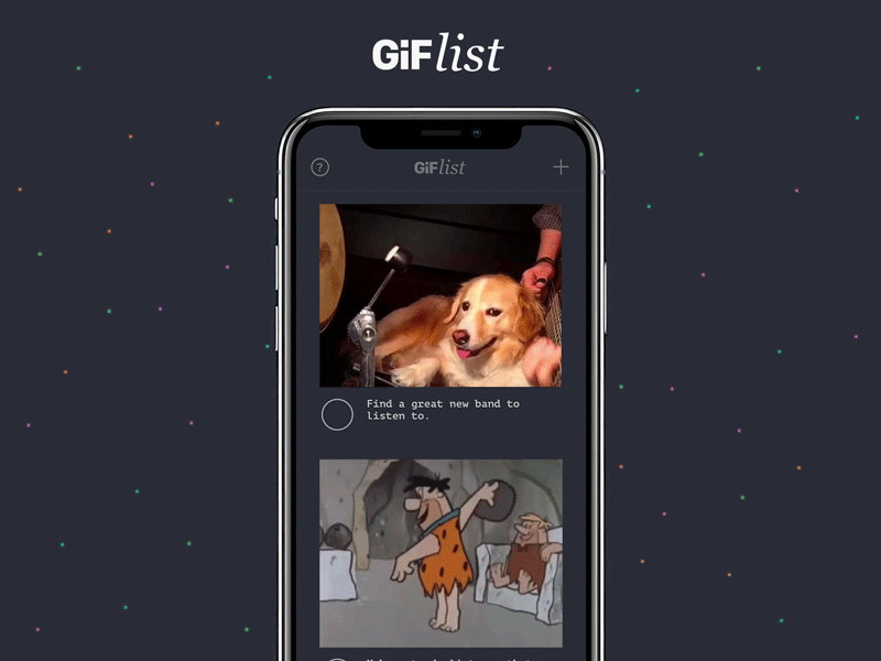 GIF list app fun gif ios list todo