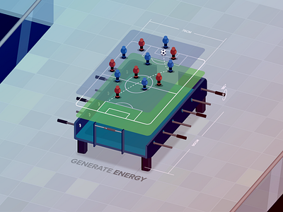 Foosball culture energy foosball fun game illustration isometric studio91