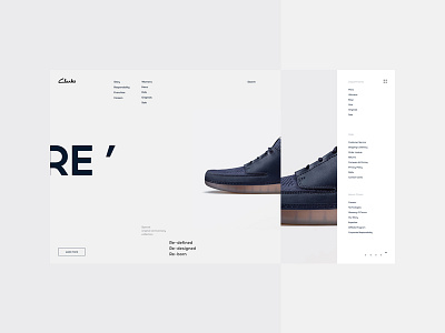 Clarks clean fullscreen light minimal site web webdesign