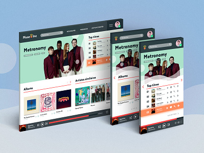 UI Music metronomy music responsive ui ui music uxui webdesign