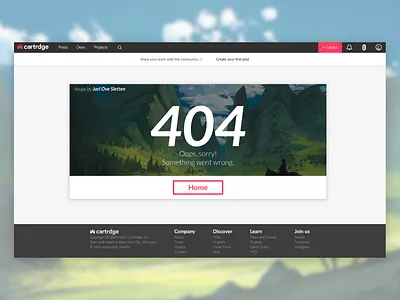Unofficial Cartrdge 404 – Web Design Concept 404 cartrdge dailyui error oops ui ux videogames web design
