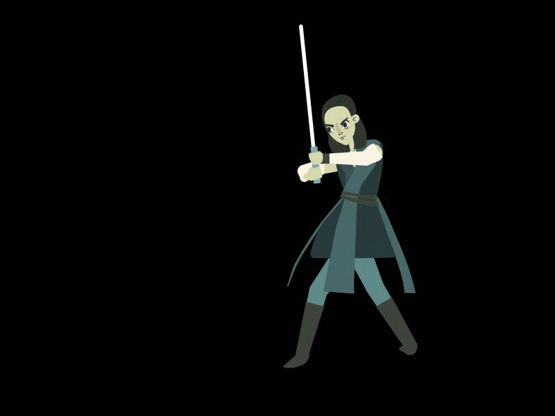 Rey action animation character animation character design design jedi kylo ren motion design rey star wars