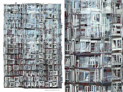 City 3d draw generative illustration januszjurek lines procedural