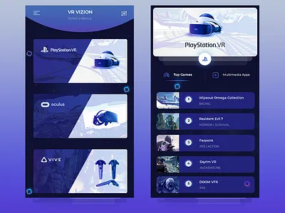 Mobile App Design app gaming mobile psvr ui vr