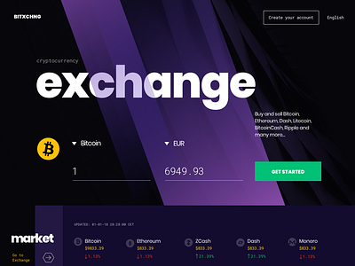 Cryptocurrency Exchange Landing Page bitcoin crytocurrency exchnage header landing page trading wallet